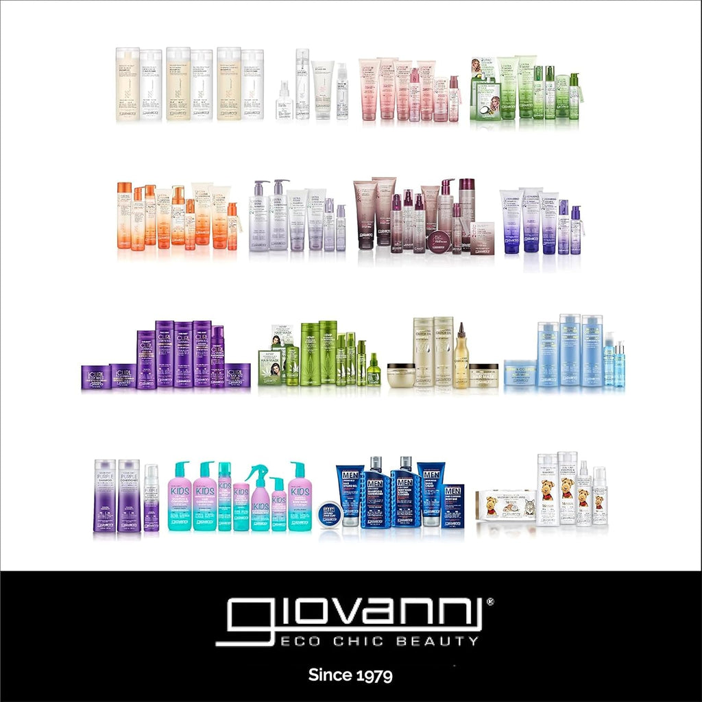 GIOVANNI Eco Chic Smooth as Silk Deep Moisture Shampoo & Conditioner Set - Aloe Extract, Calms Frizz, Detangles, Lauryl & Laureth Sulfate Free, Paraben Free, Color Safe - 1 gal (2 Pack)