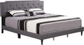 Glory Furniture Deb Fabric Upholstered King Bed in Gray