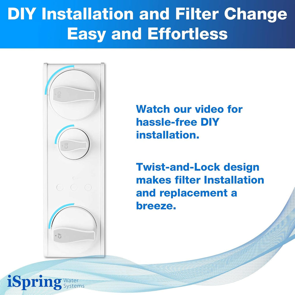 iSpring F3-RO500AK 1 Year Replacement Filter Pack for RO500 Series Tankless Reverse Osmosis Water Filtration System