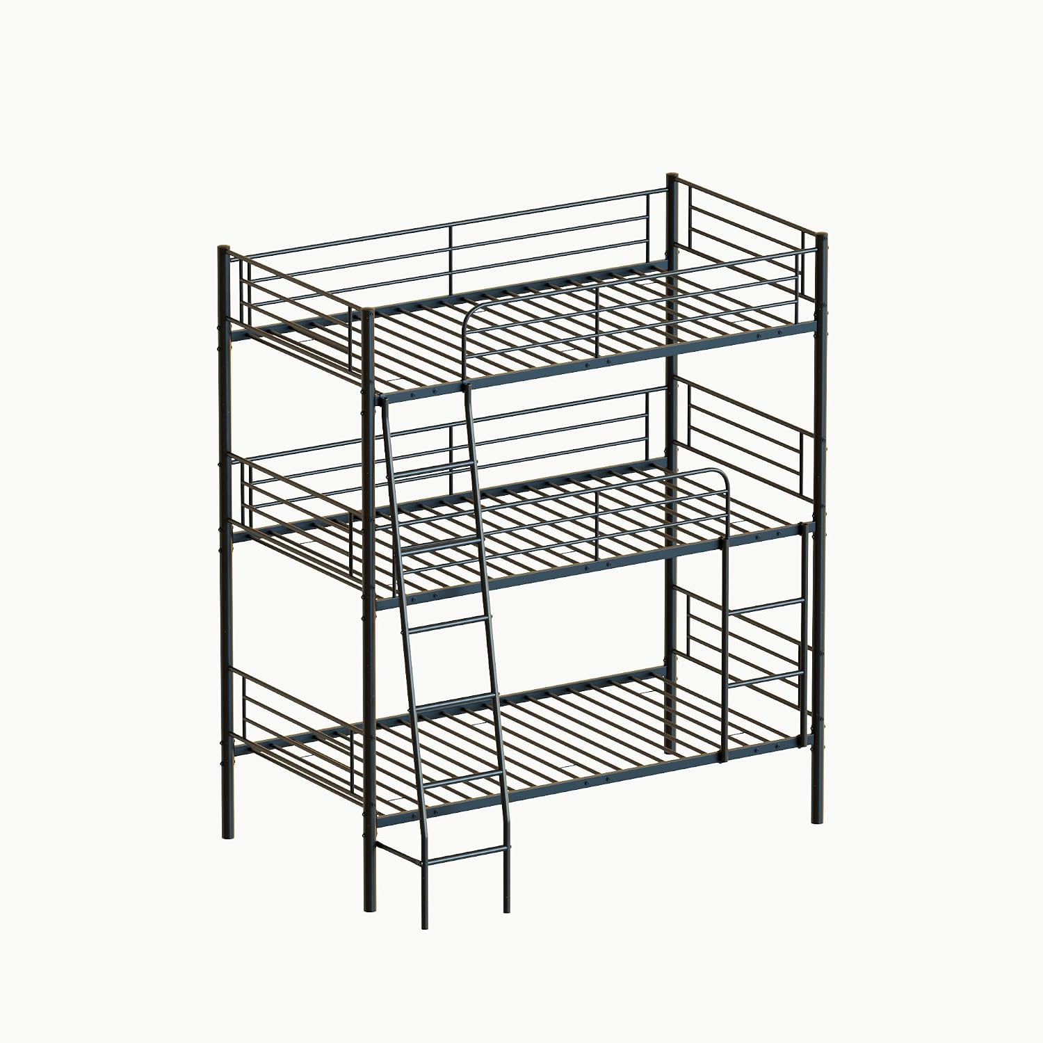GOWE Bedroom Dormitory Twin Size Black Metal Triple bunk Bed can be Disassembled into Three beds