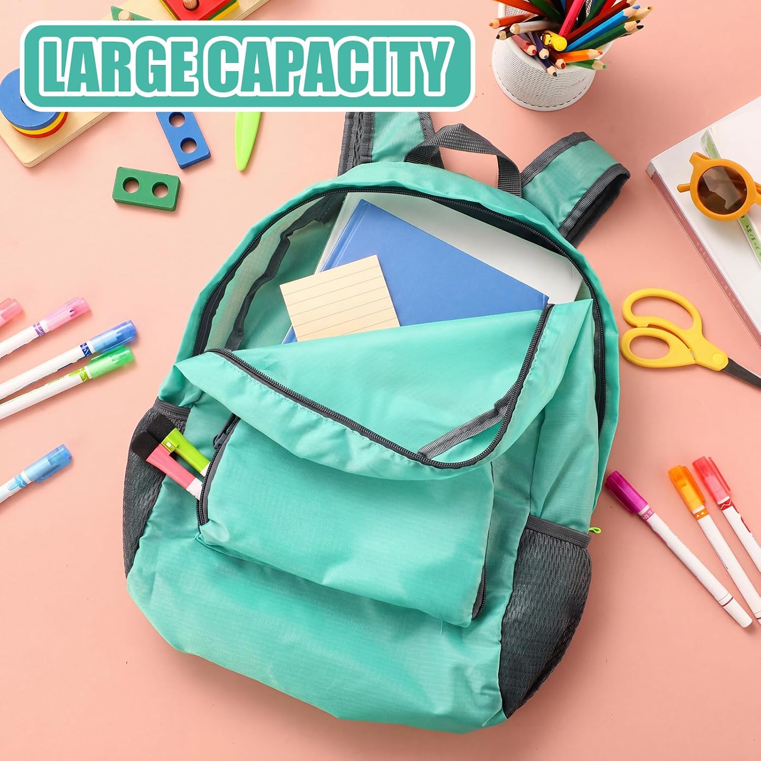 Eccliy 50 Pack Backpacks Bulk 17 Inches Back Pack Basic Backpack for Adult Lightweight Outdoor Travel Bookbags(6 Tone Color)