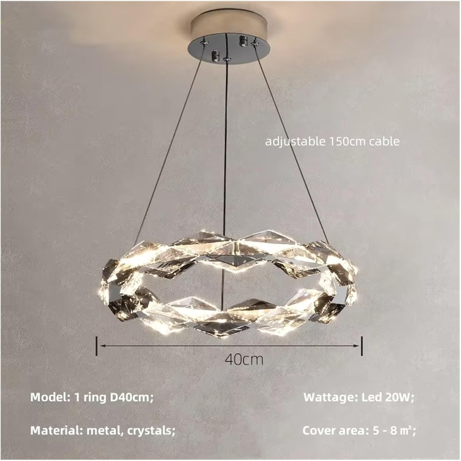 Modern Luxury Led Pendant Lights Crystal Hanging Chandelier Led Luminarias Chrome Decor Pendant Lamp Fixtures