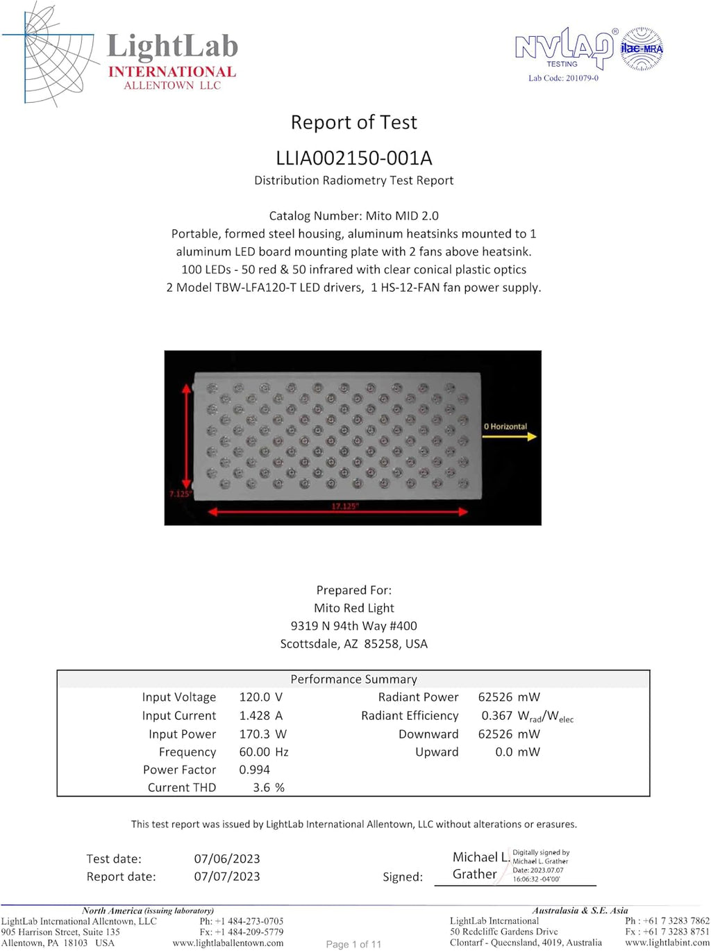 Mito Red Light – MitoMID 2.0 Red Light Panel – Red Light Therapy for Face and Neck – Red Light & Near Infrared Red Light Therapy – At-Home Red Light Therapy for Body
