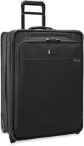 Briggs & Riley 26' Medium Expandable Upright - Checked Luggage for Travel, Suitcases with Wheels, Softside Rolling Bag for Men & Women, Self-Repairing Zipper - Baseline Collection, Black