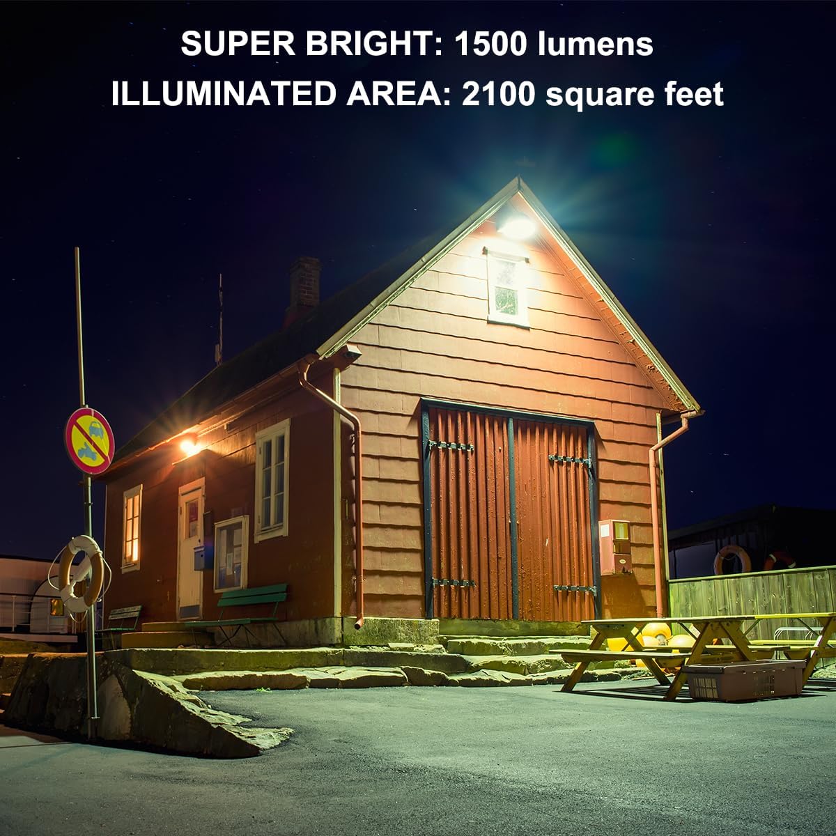 Solar Flood Light Outdoor, 1500LM 6000K Bright Floodlights, IP65 Waterproof Solar Power Security Light, Auto Dusk to Dawn with Remote Control for Yard, Street, Garden, Garage, Shed.