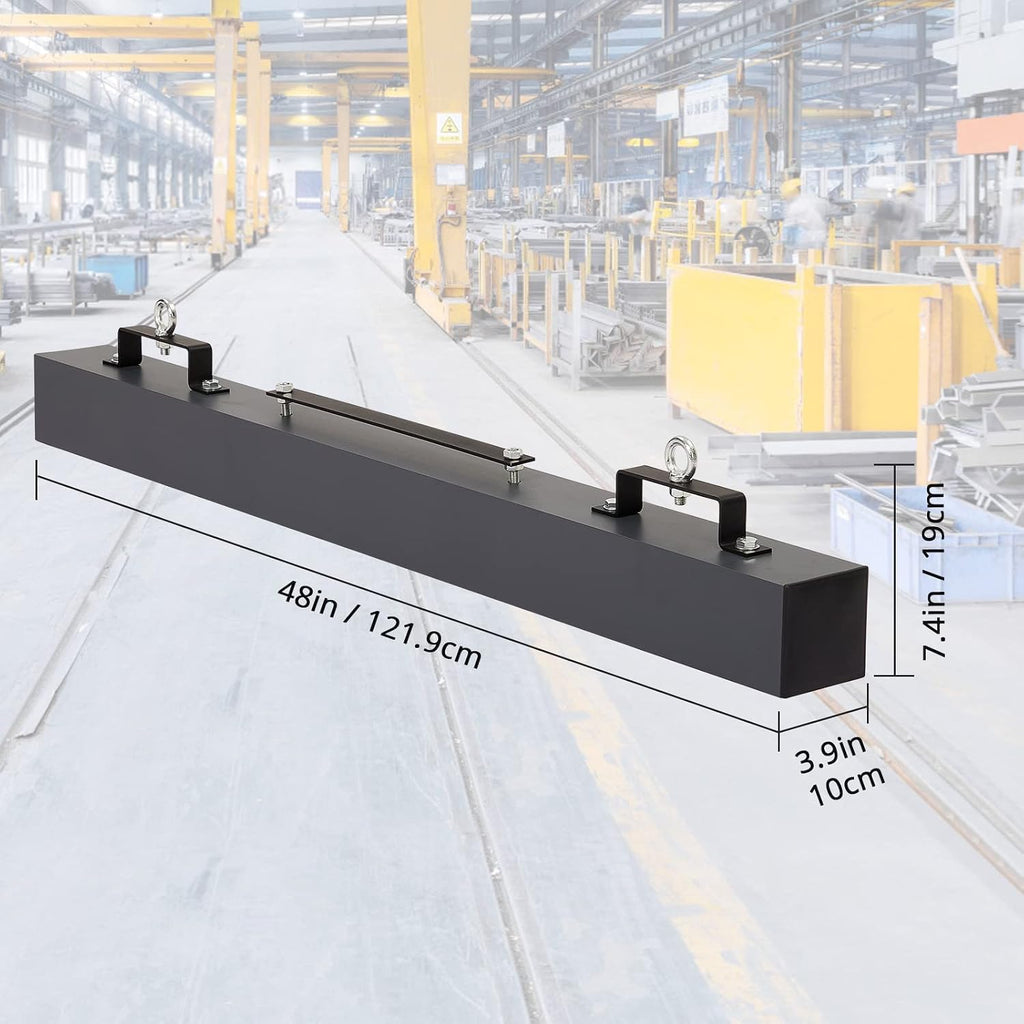 Hanging Magnetic Sweeper Pickup Tool, 48 Inch Magnetic Nail Sweeper for Pick Up Bolts Nails Iron Chips Metals, Nail Magnet Sweeper for Easy Metal Debris Clean-Up
