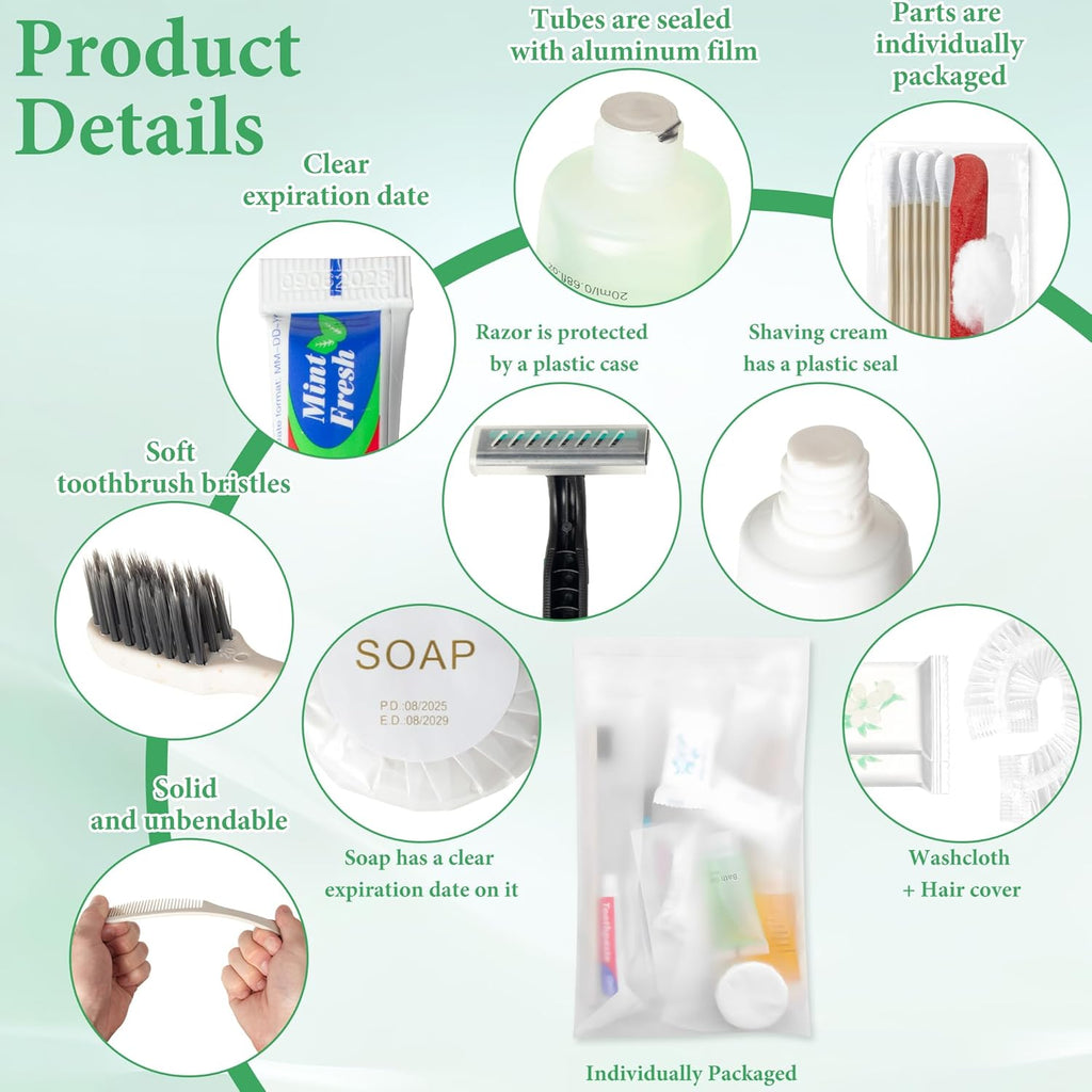 Hygiene Kit Bulk, Individually Packed, The Convenience Kit Bulk Is Fully Equipped And Clean And Hygienic, Convenience Kits Suitable For Hotel, Home, Camping, Travel (50 Sets)