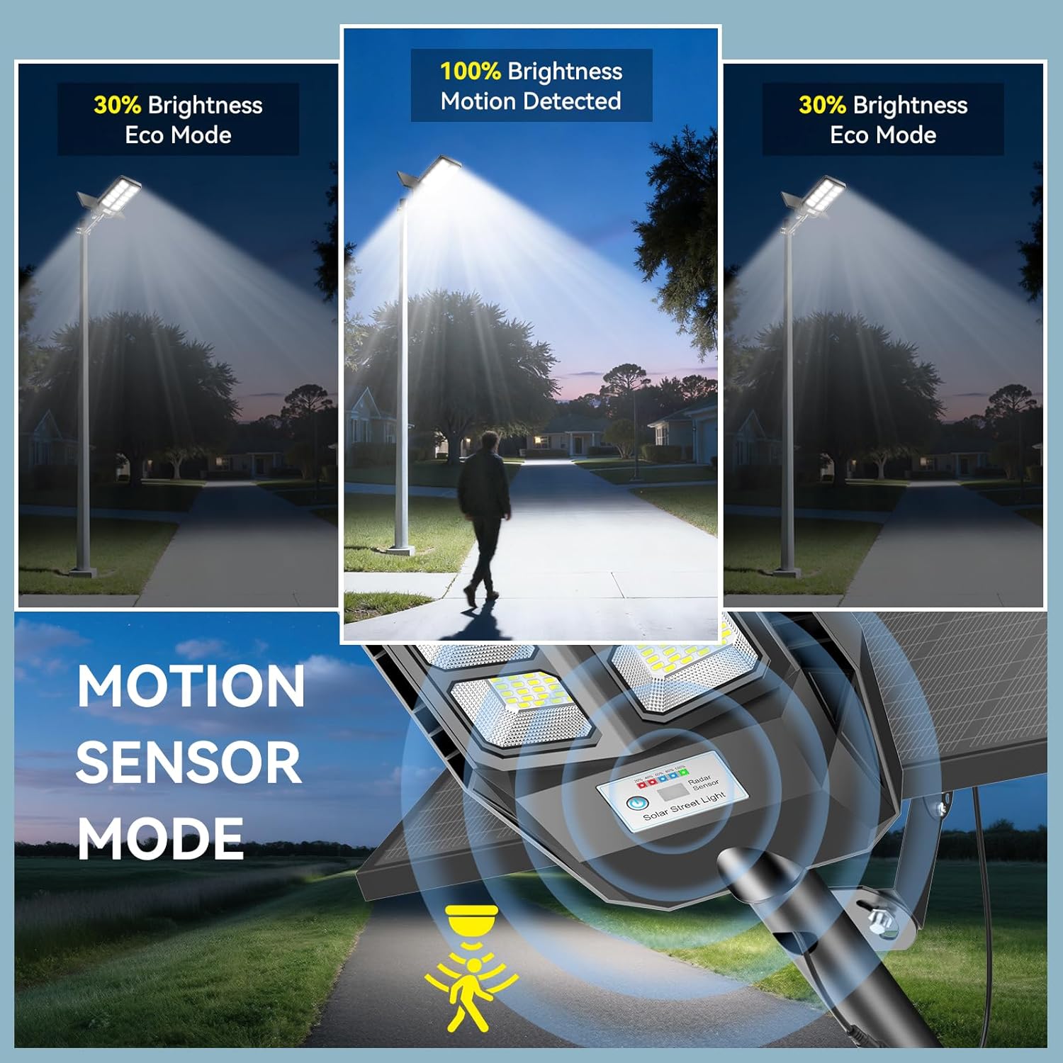 VOOJOY 8500W Solar Lights Outdoor Waterproof, 7000K Dusk to Dawn Solar Street Lights Outdoor Motion Sensor with Remote, LED Security Flood Light for Outside, Parking Lot, Yard, Garden, Garage, 2 Pack
