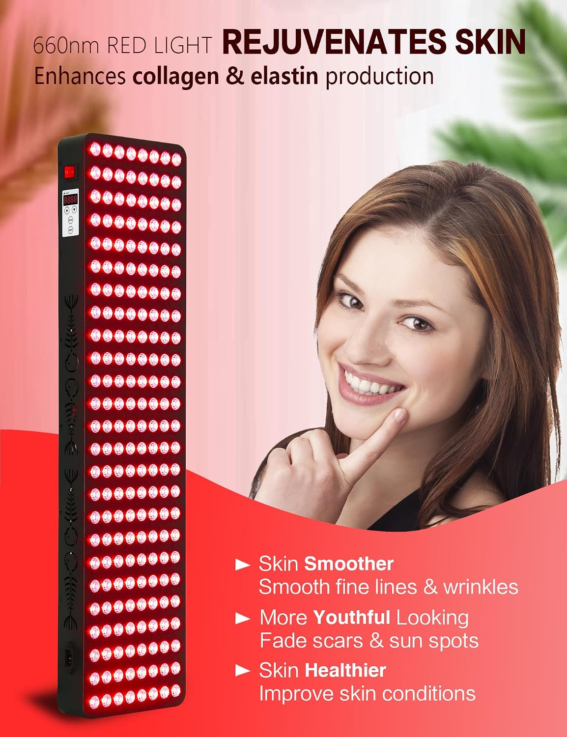 Red Light Therapy for Body Face,Extra Large Infrared Red Light Therapy Panel Full Body for Pain Relief,LED 660nm Red Light Panel & 850nm Near-Infrared Therapy Device (200 LEDs - 1000W)