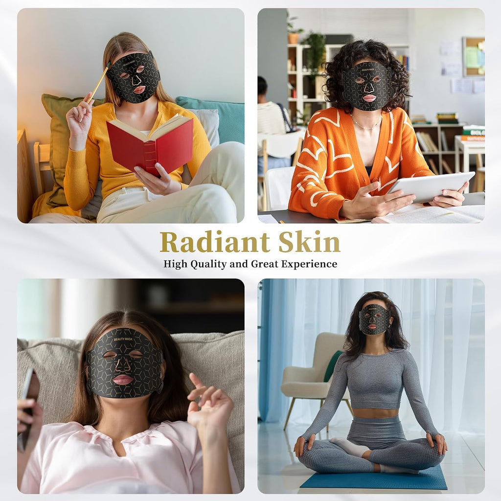 FDA-Cleared Red Light Therapy for Face & Neck, Rechargeable 7-in-1 LED with 850nm & 660nm NIR, Hands-Free Silicone for Anti-Aging, Wrinkle Reduction & Sensitive Skin During Yoga or Work