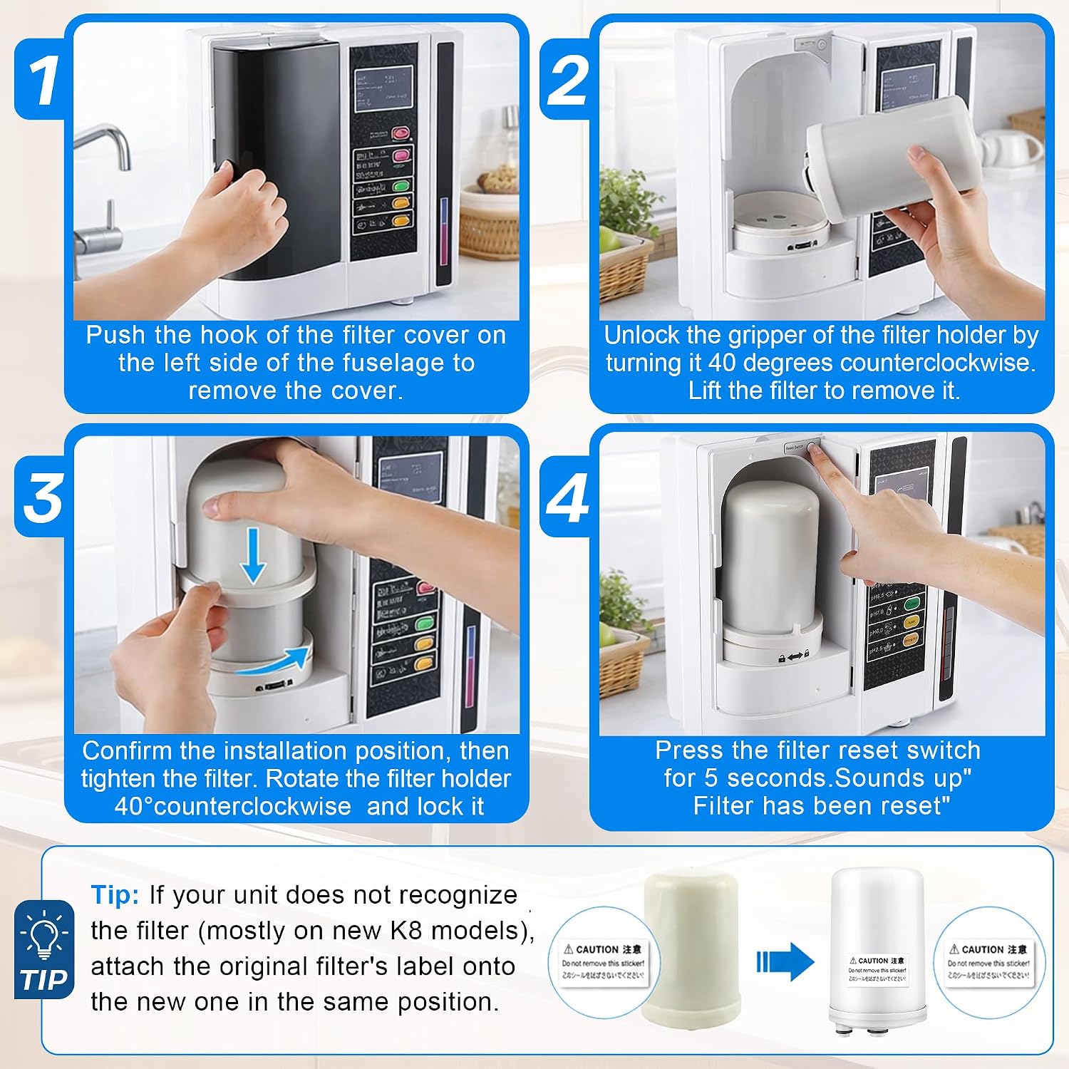 Meonum 1 Pack Premium FC1 Water Filter Replacement Cartridge Compatible with Enagic Leveluk F8 and HG-N Filters on K8, SD501(2011+), JRIV Machine(Not Original Type Before 2010)