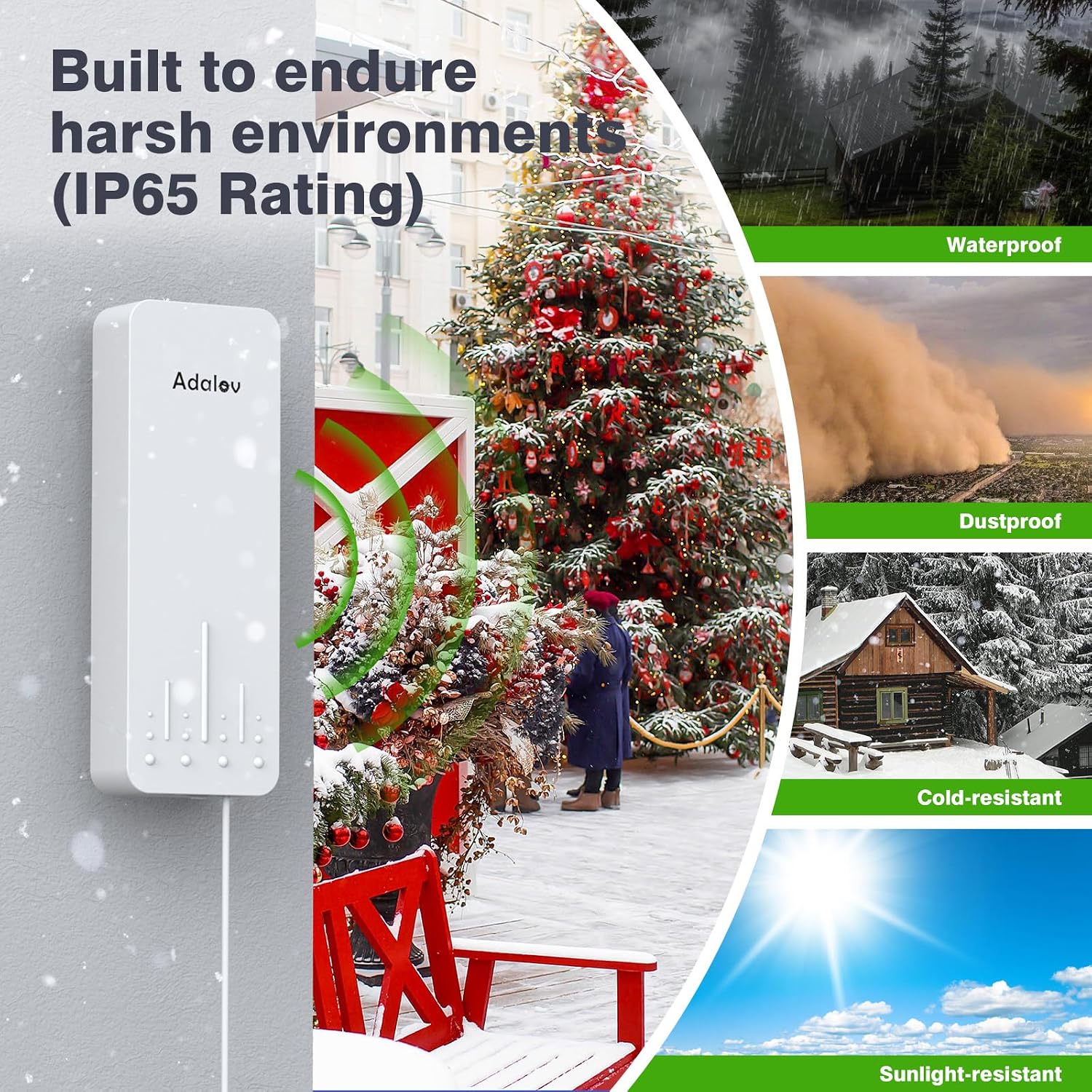Adalov Wireless Bridge, 3KM 5.8G Point to Point Outdoor CPE, Long Range WiFi Bridges for PtP/PtMP with 14DBi High Gain Antenna for Network Sharing,Network Extend,Starlink Network Extend (CPE660)