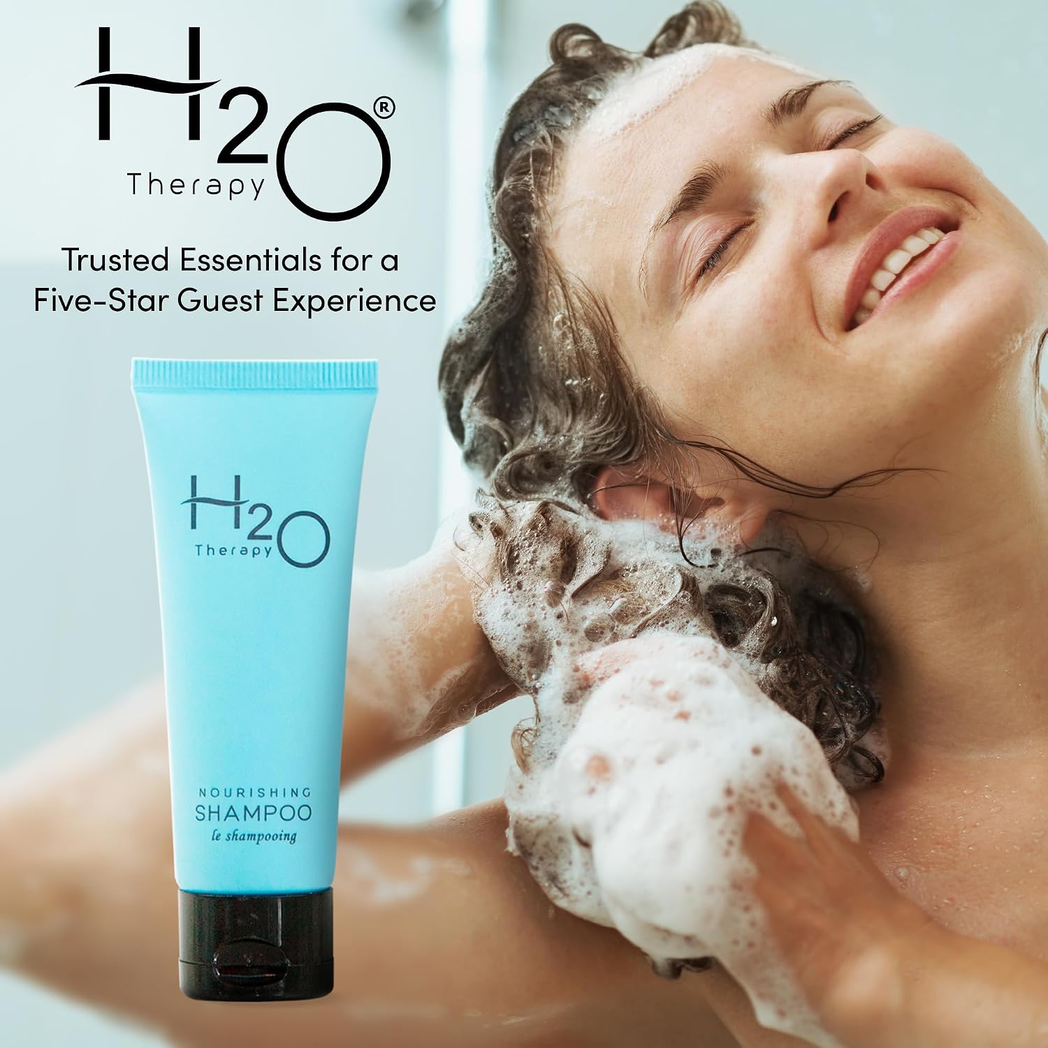 H2O Therapy Shampoo, Travel Size Hotel Hospitality, 1 oz (Case of 300)