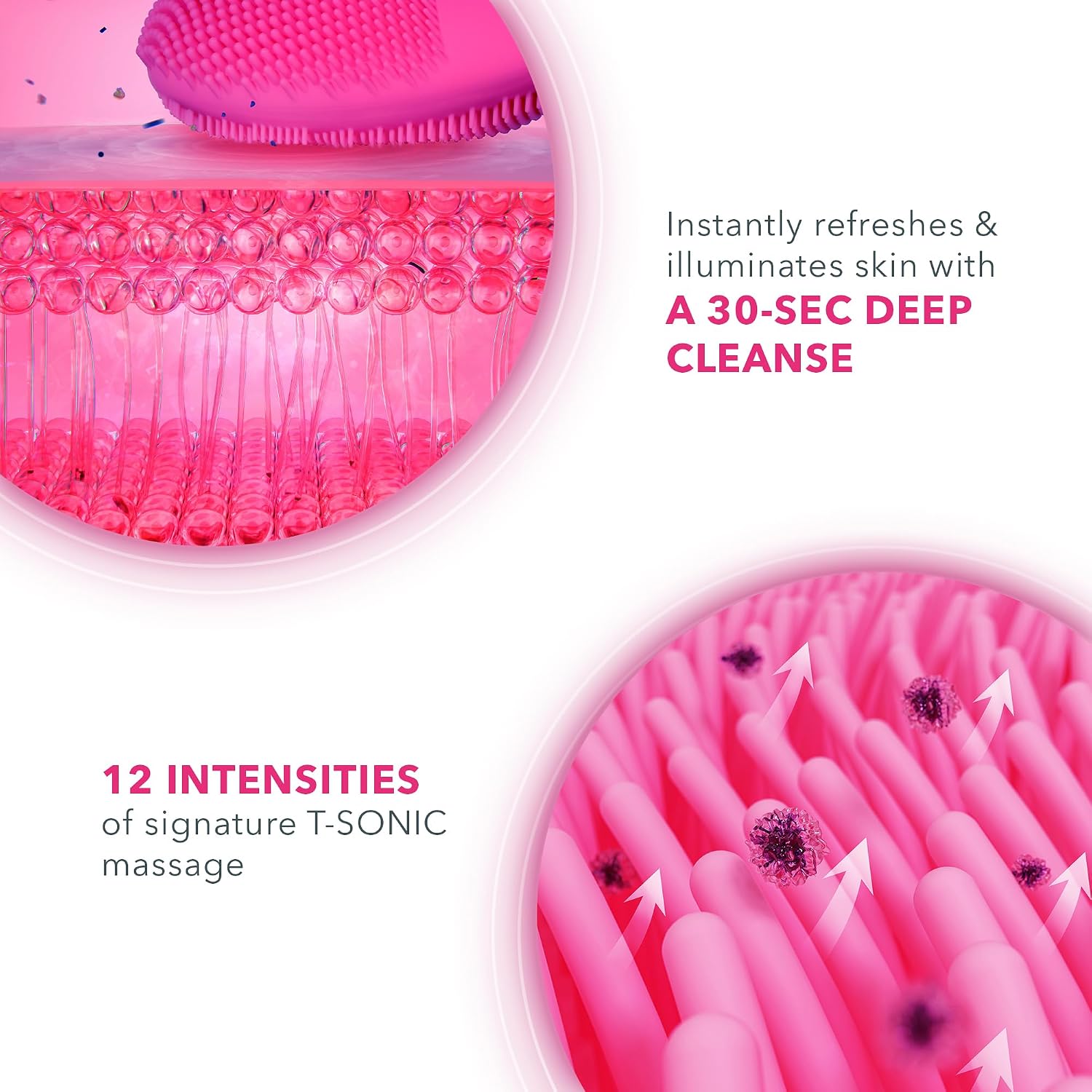 FOREO LUNA mini 3 Ultra-hygienic Facial Cleansing Brush - All Skin Types - Face Massager for Clean & Healthy Face Care - Extra Absorption of Facial Skin Care Products - Waterproof - Fuchsia