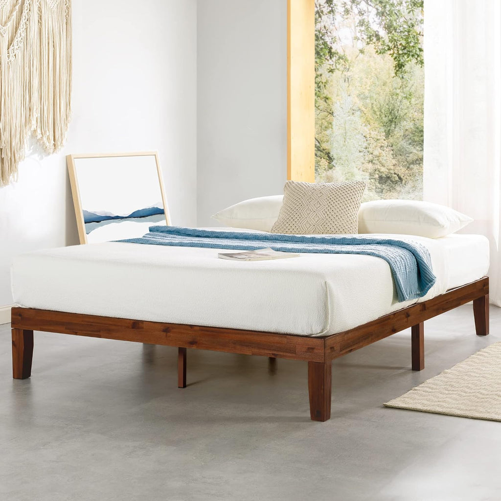 Mellow 12' Solid Wood Platform Bed Frame with Classic Wooden Slat (No Box Spring Needed), King, Espresso