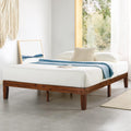 Mellow 12' Solid Wood Platform Bed Frame with Classic Wooden Slat (No Box Spring Needed), King, Espresso