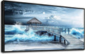 ERQINHUA Large Canvas Wall Decor For Living Room Wall Art For Bedroom Office Wall Decorations Black Frame Blue Wave Landscape Painting Artwork For Modern Stretched and Framed Beach Posters 24'X48'