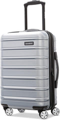 Omni 2 Airline Approved Carry-On Luggage – Stress-Free Size Meets 22x14x9' Requirements – For Fast Trips & Avoiding Baggage Fees – Dual 360° Spinner Wheels, USB Power Hub, Expands 1.5' – Silver
