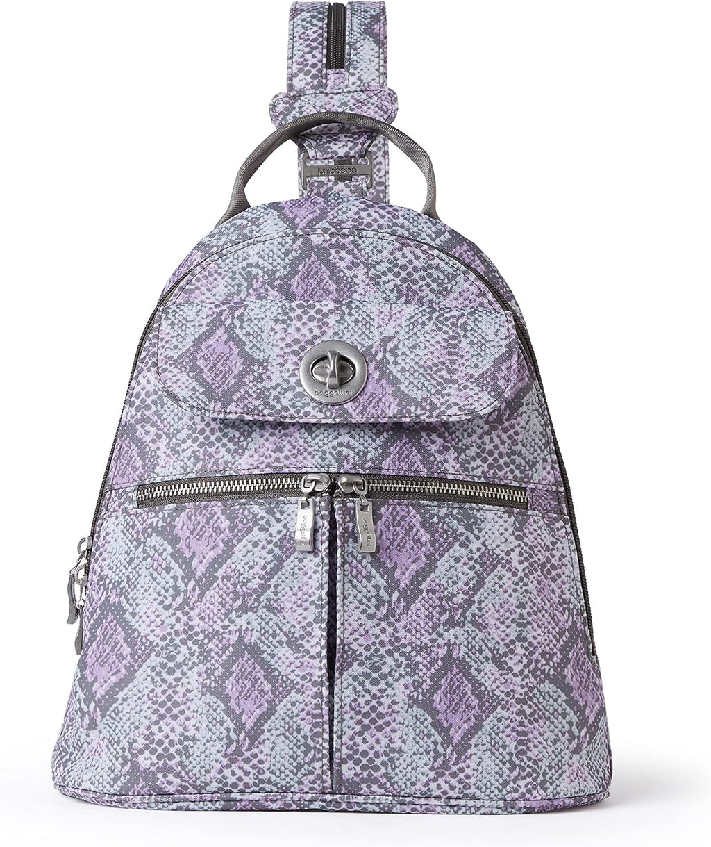 Baggallini Naples Convertible Backpack - Travel Sling Crossbody - 12' Nylon Handbag w/RFID & Padded Tablet Sleeve