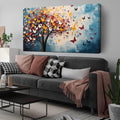 Butterfly Tree Canvas Wall Art for Living Room Bedroom Home Office Blue Colorful Tree of Life Wall Art Modern Large Framed Canvas Prints Size 29x59