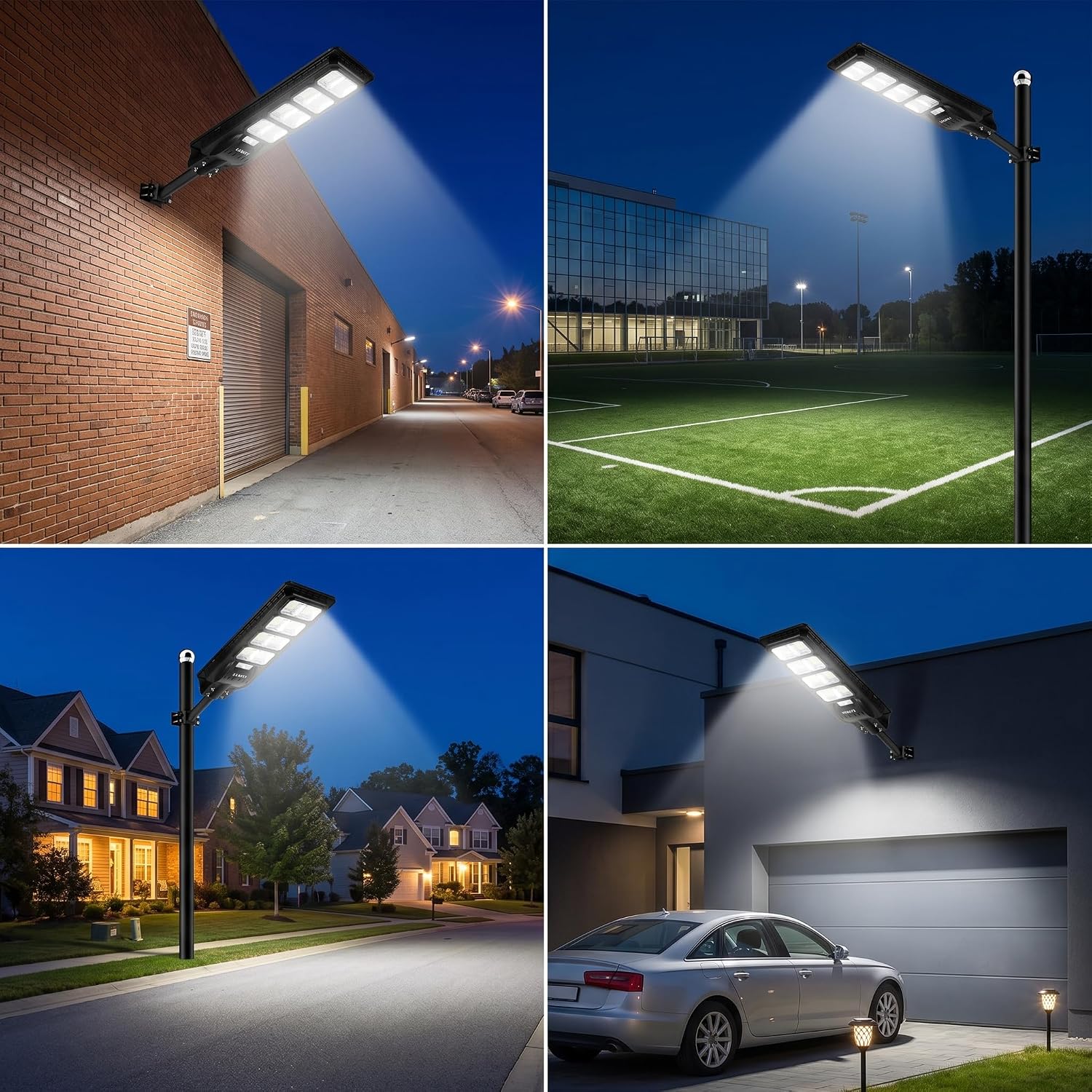 LANGY 2PACK Solar Street Lights Outdoor Lamp 200000 lumens with Remote Control,Dusk to Dawn Motion Sensor,IP66 Waterproof Solar Powered Outdoor Lamp for Parking Lots,Yard,Barn Basketball Court