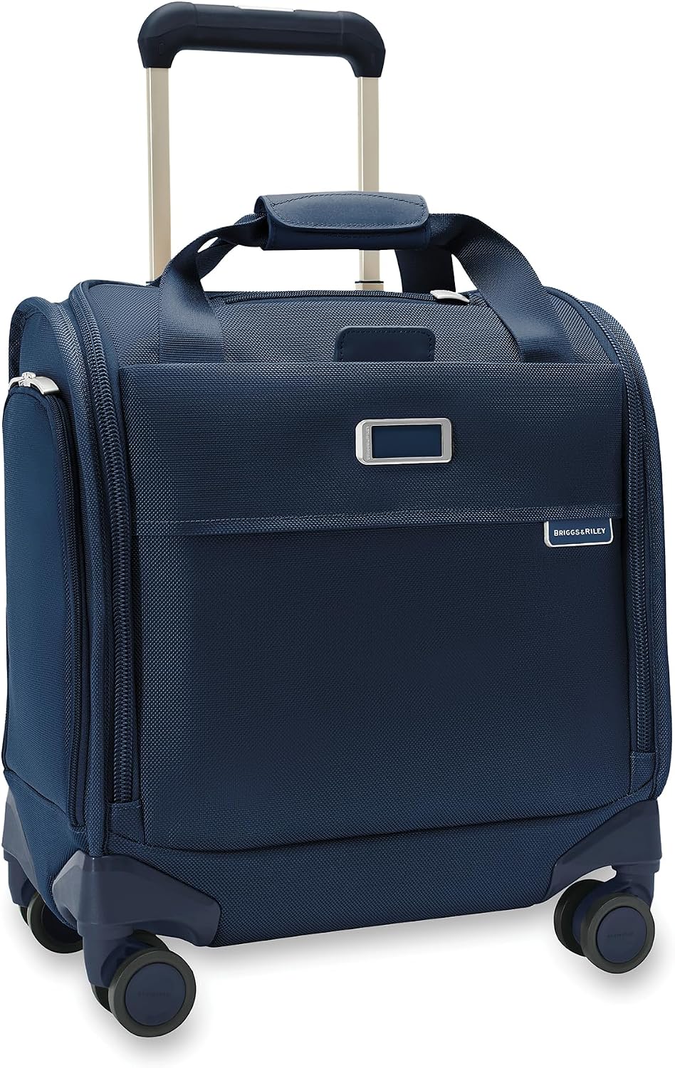 Briggs & Riley Cabin Spinner - Carry On Luggage for Travel, Suitcases with Wheels, Softside Rolling Bag for Men & Women, Fits Under Plane Seat, Interlocking Handle - Baseline Collection, Navy