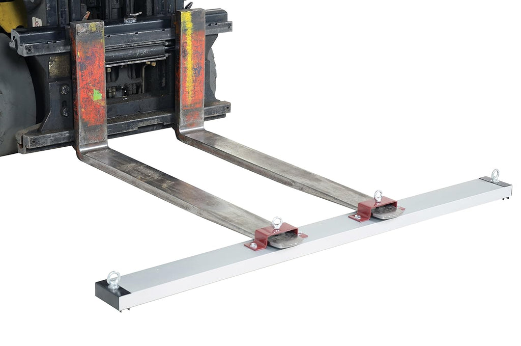 Vestil HDFMS-72 Steel Forklift Heavy Duty Sweeper Magnet 70 in. Sweep Width 130 Lb. Capacity Silver