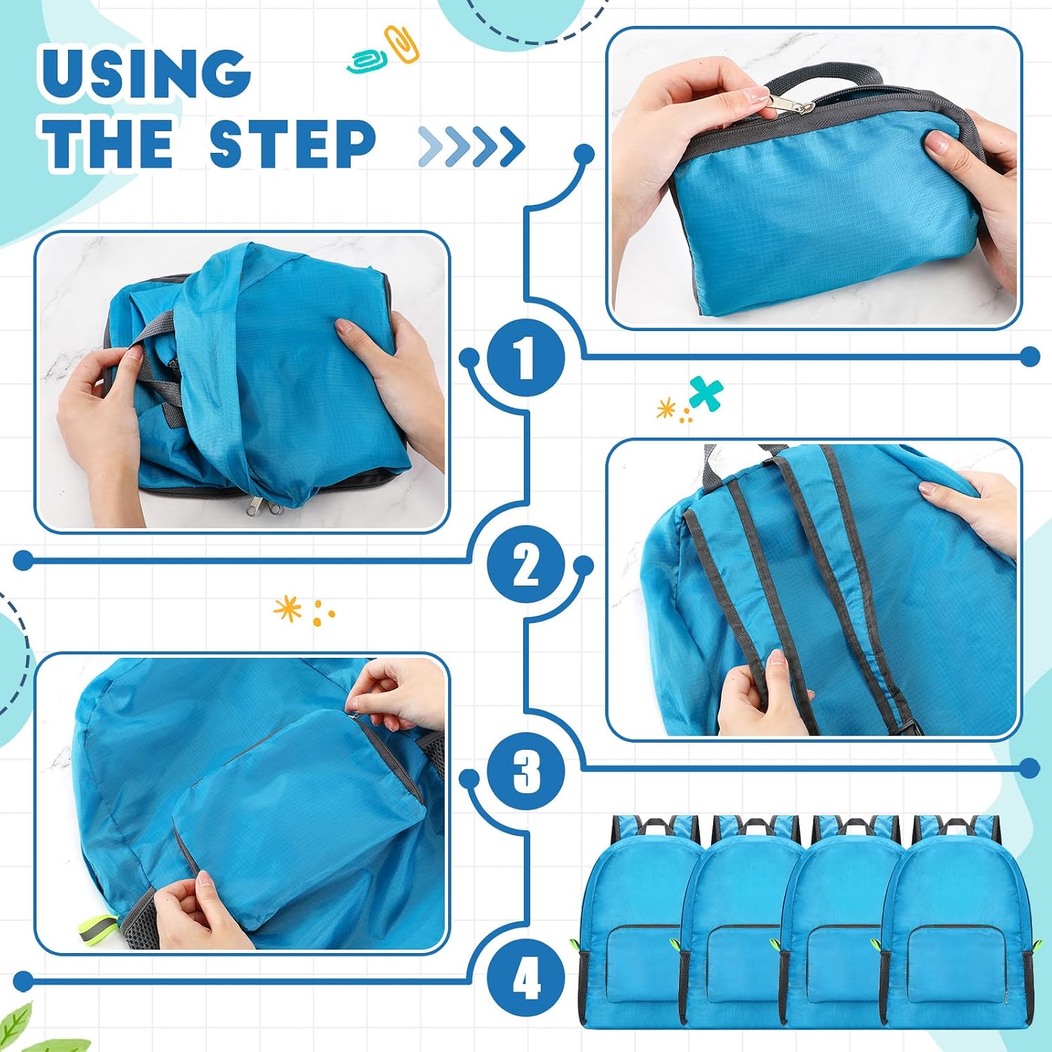 Eccliy 50 Pack Backpacks in Bulk 17 Inches Wholesale Back Pack Basic Backpack for adult Lightweight Outdoor Travel Bookbags(Blue)