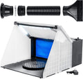 Master Airbrush Portable Airbrush Spray Booth Station with LED Lights, 25W Fan, Turntable & 6' Exhaust Hose, 16.5'x19'x13.5' Hobby Airbrush Booth for Painting, Models, Arts, Crafts, Cakes
