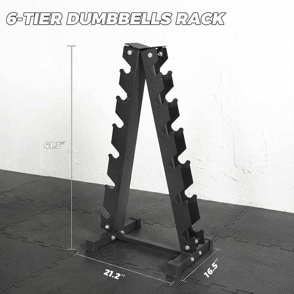 RITFIT 300/350/650LBS Rubber Coated Hex Dumbbell Set with Rack and Multi-Position Weight Bench, 1300LB Capacity for Full Body Workout