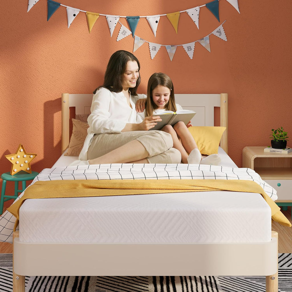 MLILY EGOHOME 12 Inch King Green Tea Gel Infused Memory Foam Mattress for Cool Night & Pressure Relief, Medium Firm, Fiberglass-Free, CertiPUR-US, Mattress in a Box, White