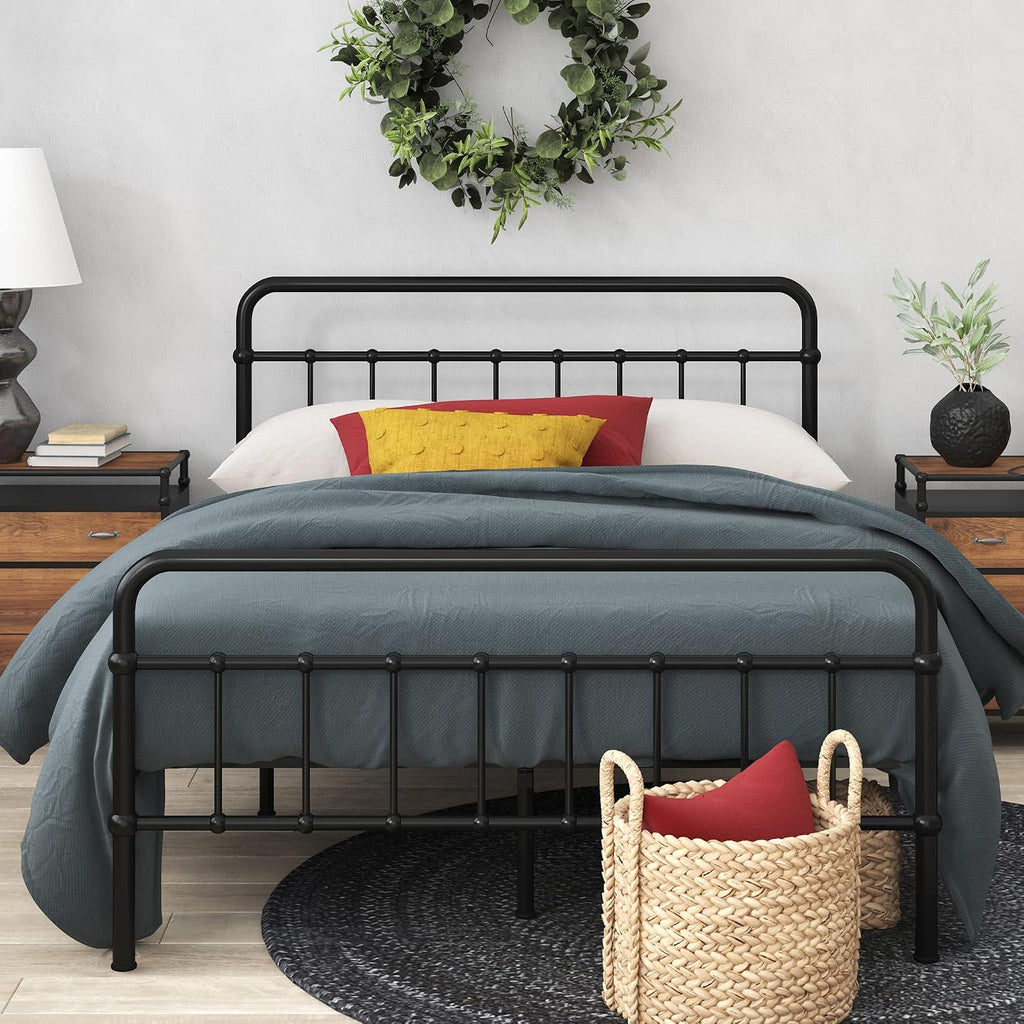 Zinus Florence Metal Platform Bed Frame, Mattress Foundation, No Box Spring Needed, Easy Assembly, Black, Twin