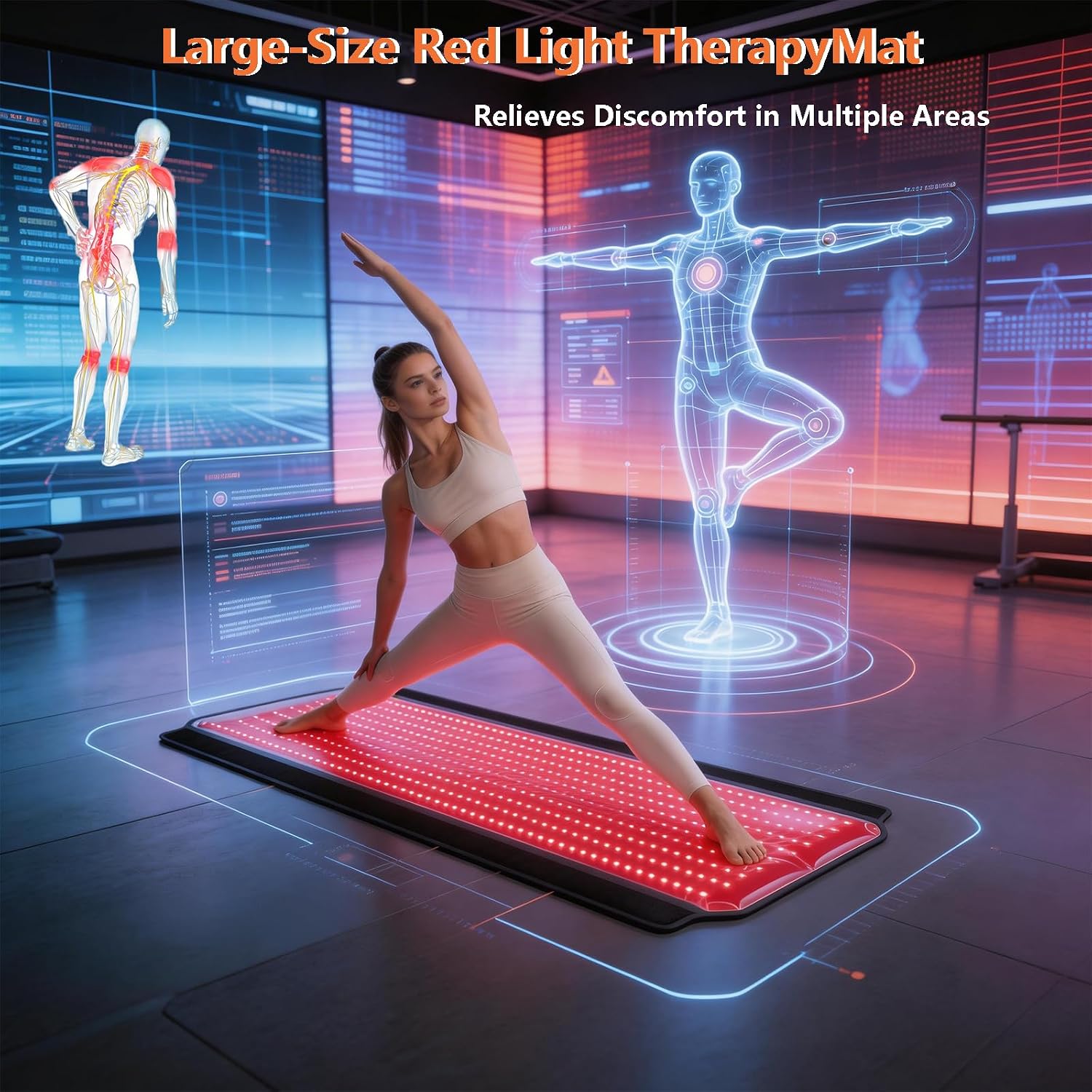 Red Light Therapy for Body, 59.1'*25.6' Whole Red Light Therapy Mat Full Body, 600 LEDs redlight mat with 660nm & 850nm for Men, Women, Pets