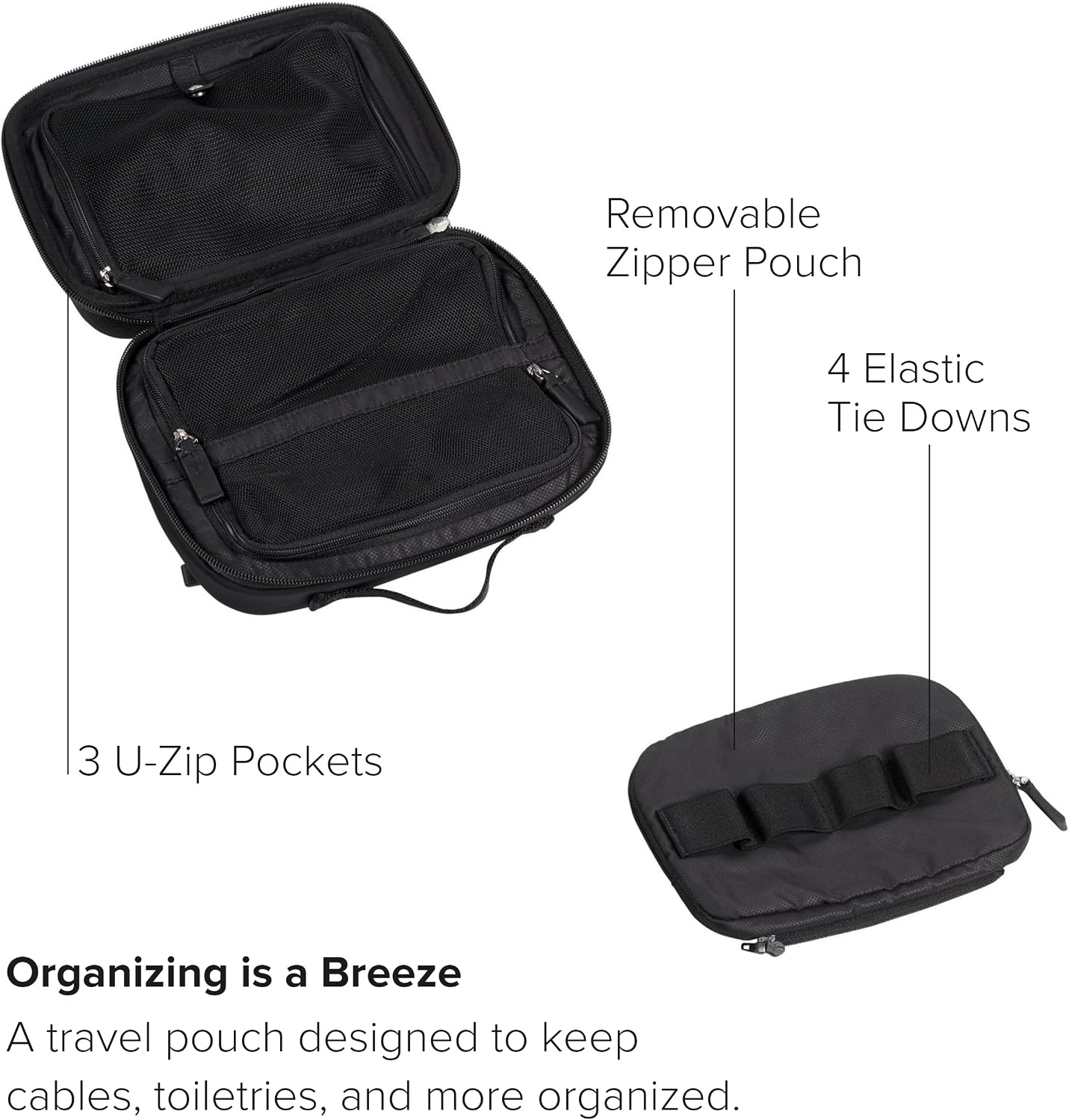 TUMI - Travel Accessory Pouch - Men's and Women's Case Organizer for Cords, Electronics, Cosmetics - Large, Black