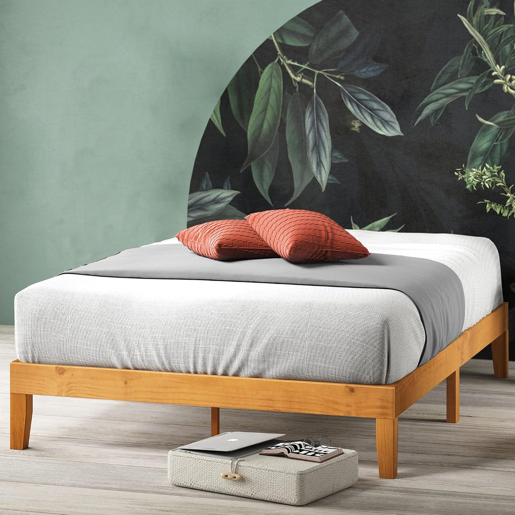 Zinus Alexia Wood Platform Bed Frame, Solid Wood Foundation, No Box Spring Needed, Wood Slat Support, Easy Assembly, Rustic Pine, Full