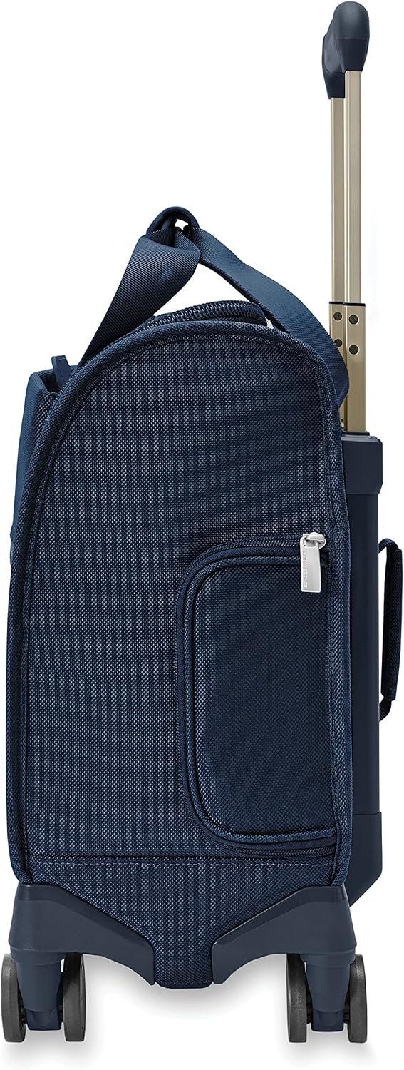 Briggs & Riley Cabin Spinner - Carry On Luggage for Travel, Suitcases with Wheels, Softside Rolling Bag for Men & Women, Fits Under Plane Seat, Interlocking Handle - Baseline Collection, Navy