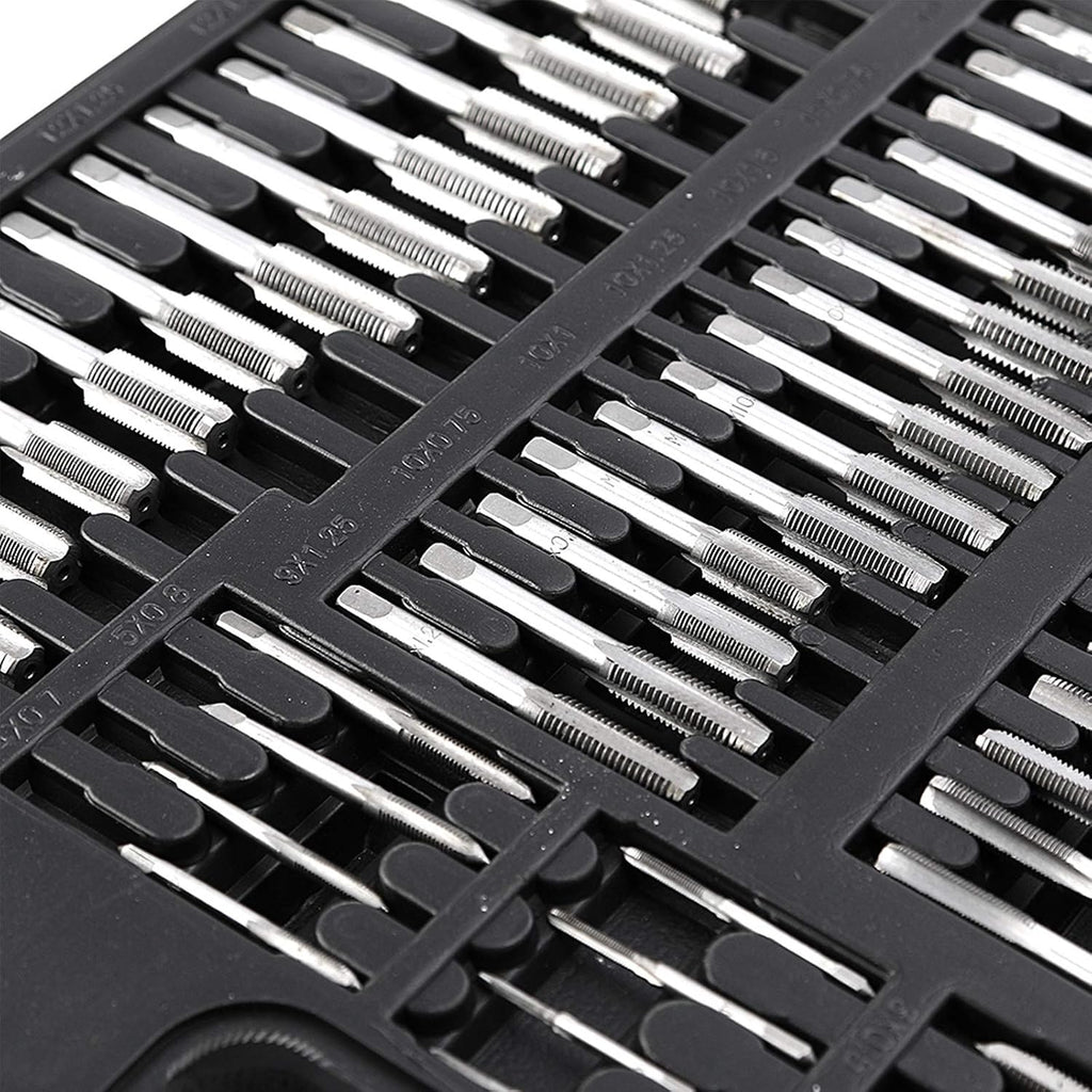 110Pcs Tungsten Titanium Steel Metric Tool Tap & Die Set Combination for Cutting External & Internal Threads