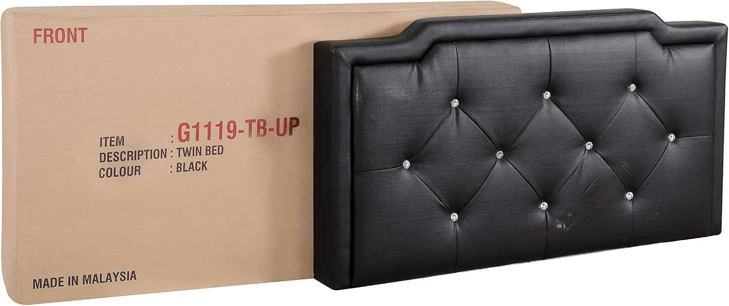 Glory Furniture Deb Upholstered Bed, Twin, Black