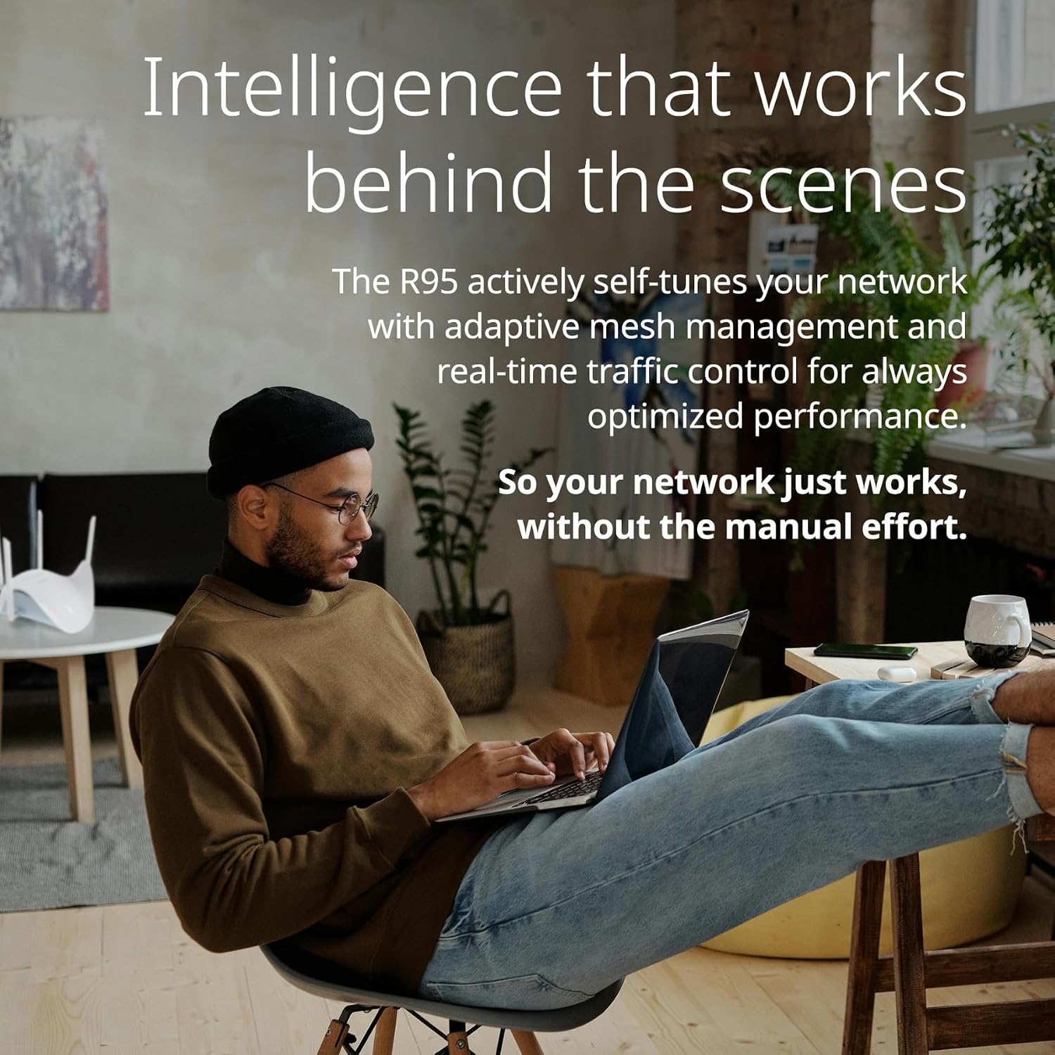 D-Link BE9500 Tri-Band Wi-Fi 7 Smart Router (R95) – Sculptured-Wing Design, 2.5 GbE, Self-Optimizing Mesh, Multi-Gig, Parental Controls, Alexa/Google Ready