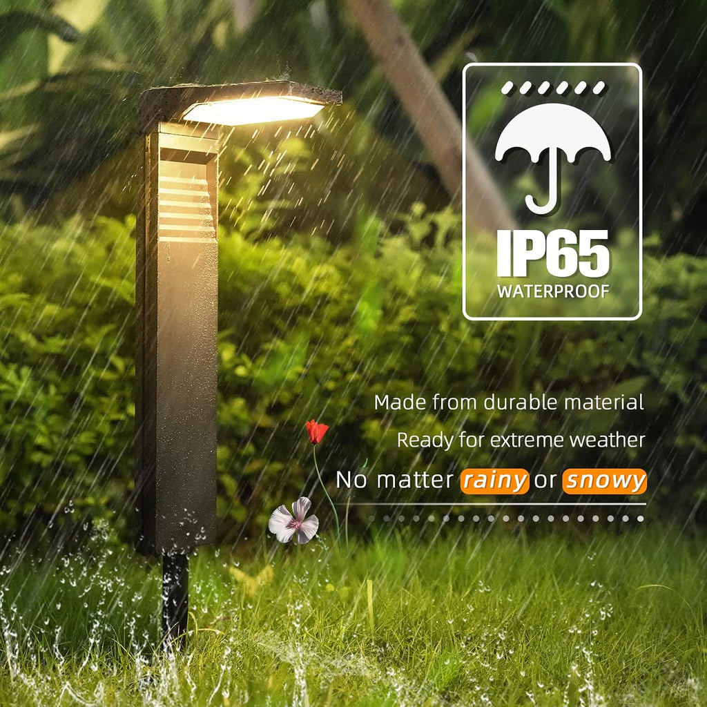 JOFIOS Solar Pathway Lights 8 Pack with Warm White and Cool White Mode, Modern Solar Path Lights Outdoor Waterproof, Perfect Solar Lights for Backyard, Lawn, Driveway, Walkway, Garden Decorative.