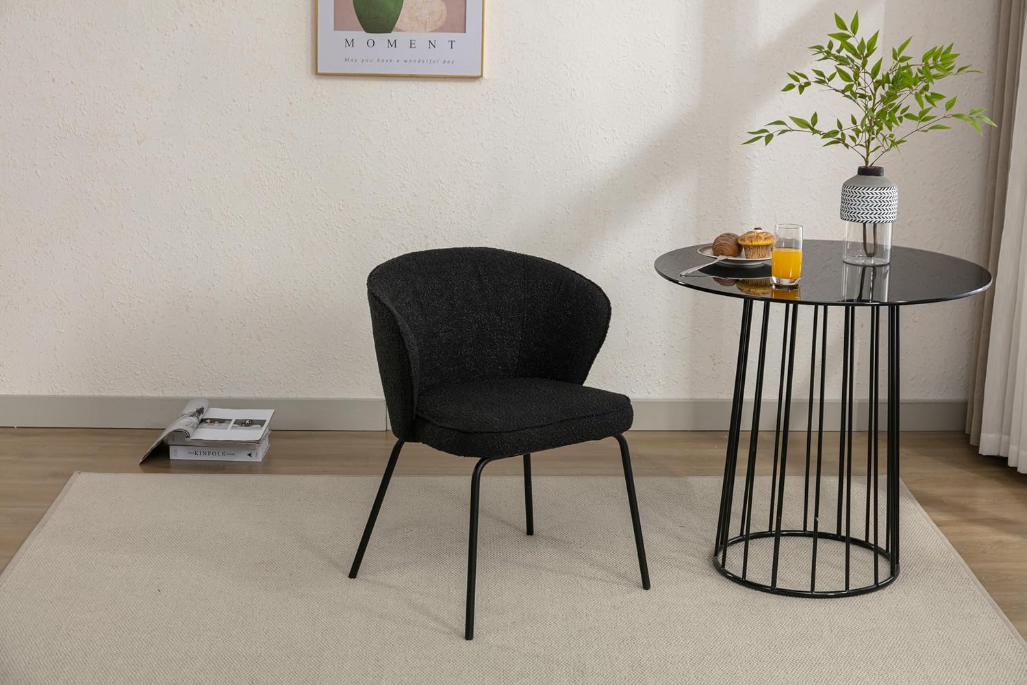 Luxury Velvet Swivel Dining Chairs Set of 2 Beige Chairs for Living Room or Bedroom Single Light Luxury Design Metal Legs Elegant Furniture for Home Décor (Black Set of 2)