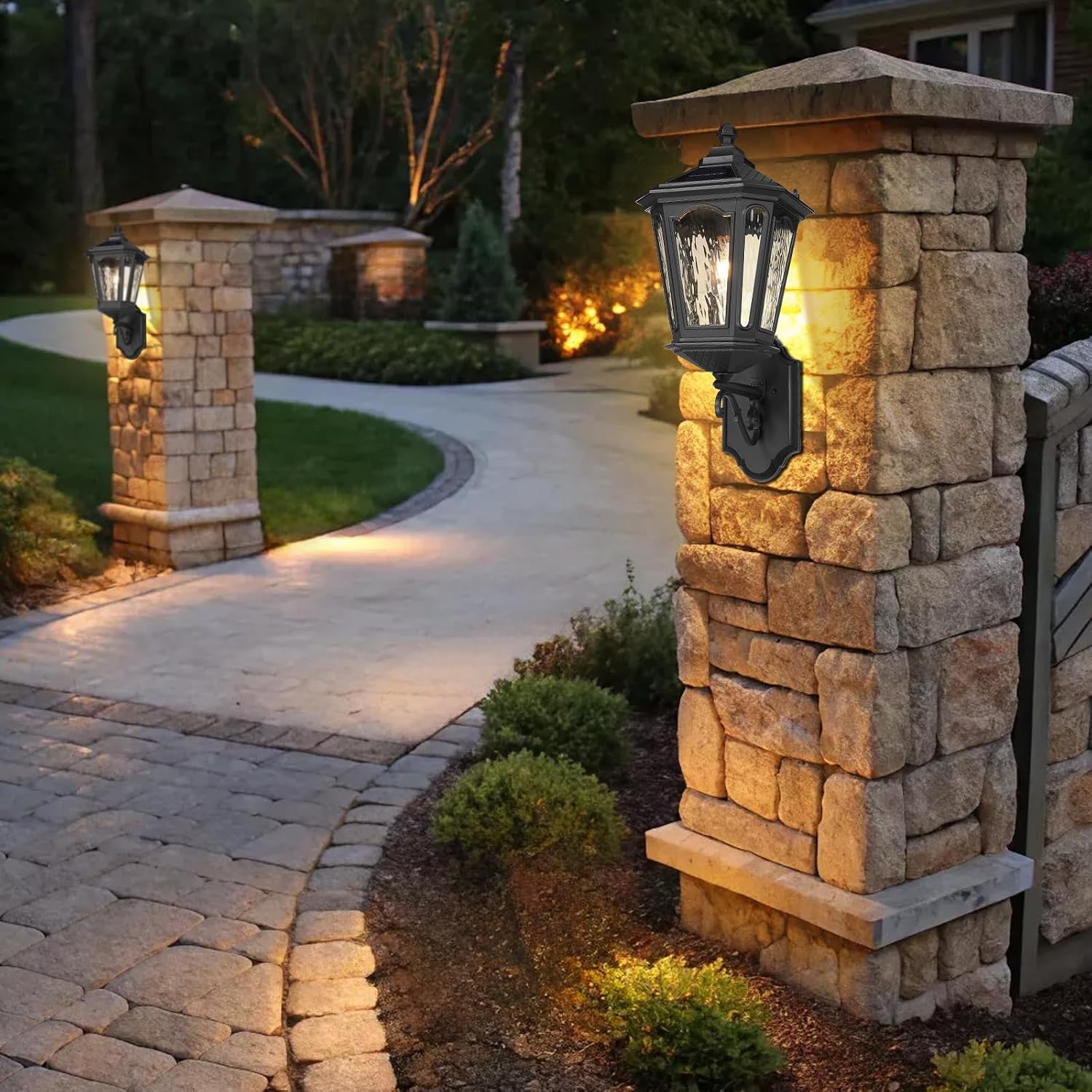 25'' Large Solar Wall Light Outdoor with Remote Control, LED Dusk to Dawn 3 Lighting Modes Solar Exterior Wall Lantern Outside Sconce Lights for Patio Doorway Porch Walkway