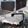 AFI, Monroe Queen Murphy Bed Chest with 6' Mattress, Storage Drawer & Built-in USB Charger, Espresso