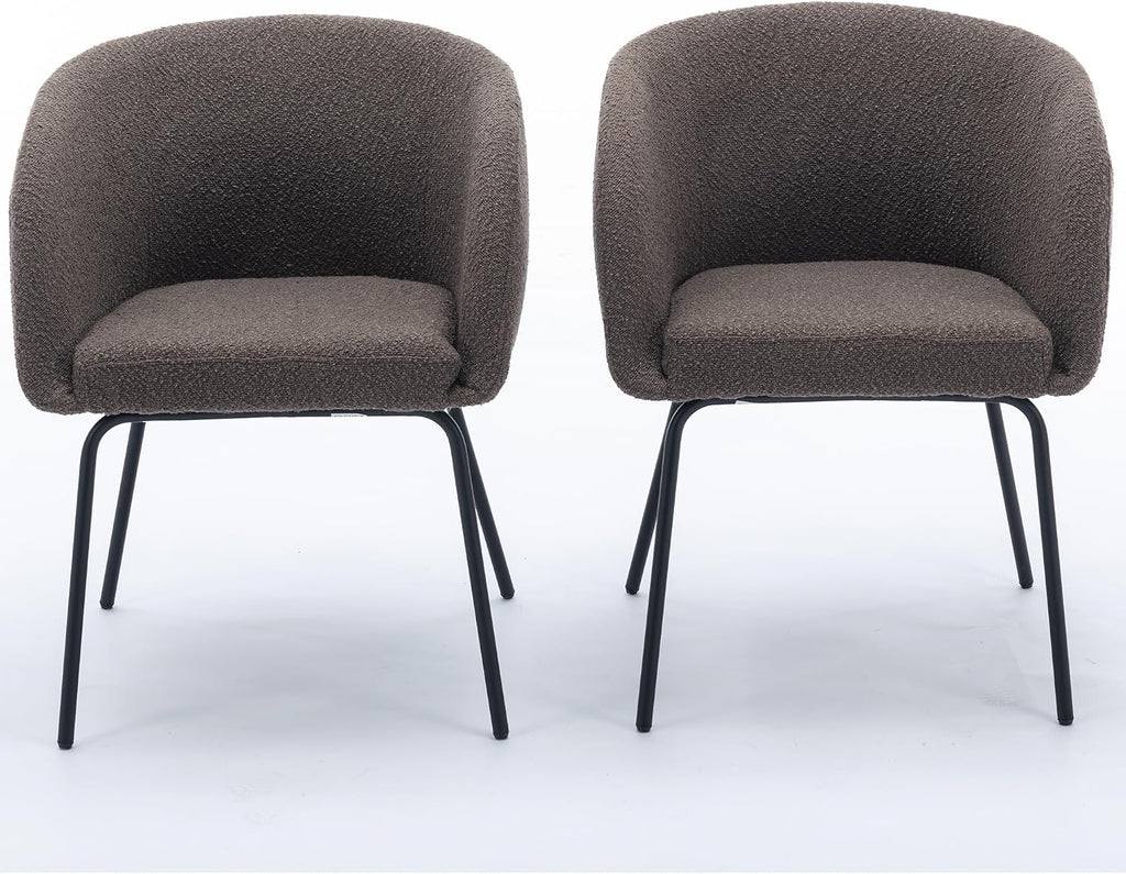 Luxury Velvet Swivel Dining Chairs Set of 2 Beige Chairs for Living Room or Bedroom Single Light Luxury Design Metal Legs Elegant Furniture for Home Décor (Brown + Black Legs Set of 2)