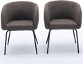 Luxury Velvet Swivel Dining Chairs Set of 2 Beige Chairs for Living Room or Bedroom Single Light Luxury Design Metal Legs Elegant Furniture for Home Décor (Brown + Black Legs Set of 2)