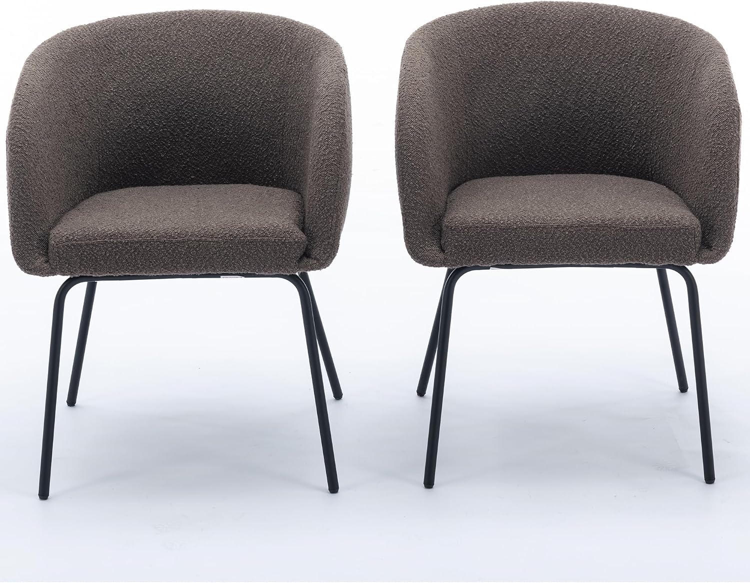 Luxury Velvet Swivel Dining Chairs Set of 2 Beige Chairs for Living Room or Bedroom Single Light Luxury Design Metal Legs Elegant Furniture for Home Décor (Brown + Black Legs Set of 2)