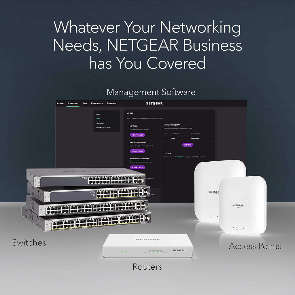 NETGEAR 48-Port Gigabit Ethernet Unmanaged Essentials Switch (GS348) - Desktop or Rackmount, Silent Operation