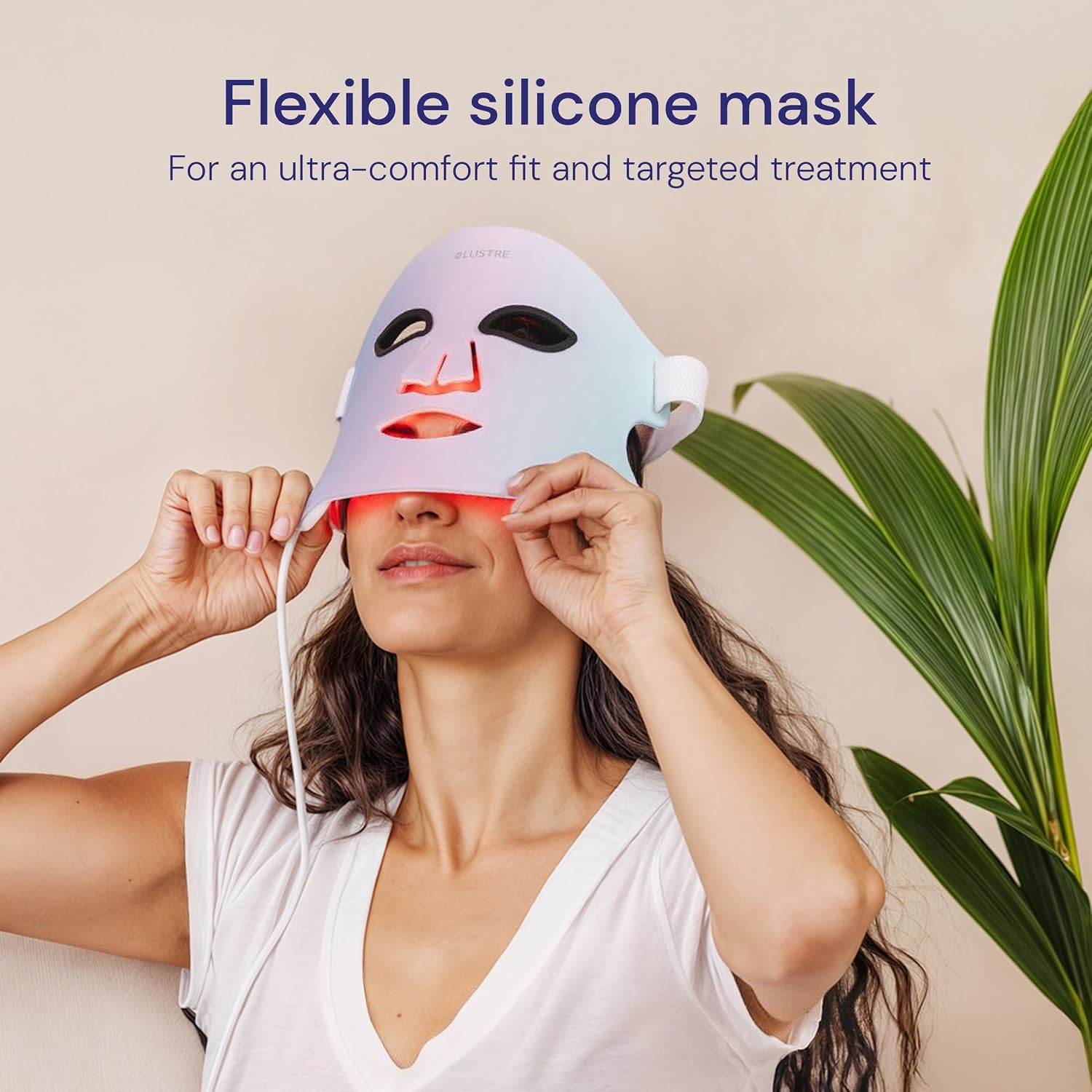 LED Face Mask Light Therapy – 2-in-1 Red Light Mask & Blue Light Mask for Acne & Anti-Aging Skincare – Dermatologist-Approved Silicone Blue & Red Light Therapy Mask for Face Treatment by LUSTRE