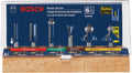BOSCH RBS006 6-Piece 1/4 in. Shank Carbide-Tipped Multi-Purpose Router Bits Assorted Set with Included Storage Case for Applications in Straight, Trimming, Decorative Edging, Dovetail Joinery