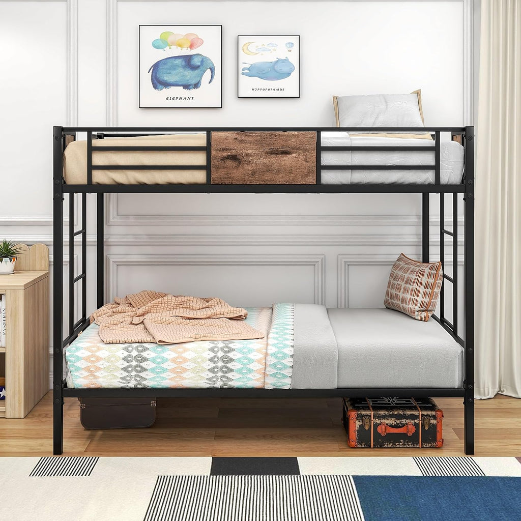 SECOLI 2024 Bedroom Furniture Twin Twin Size Bunk Bed Black